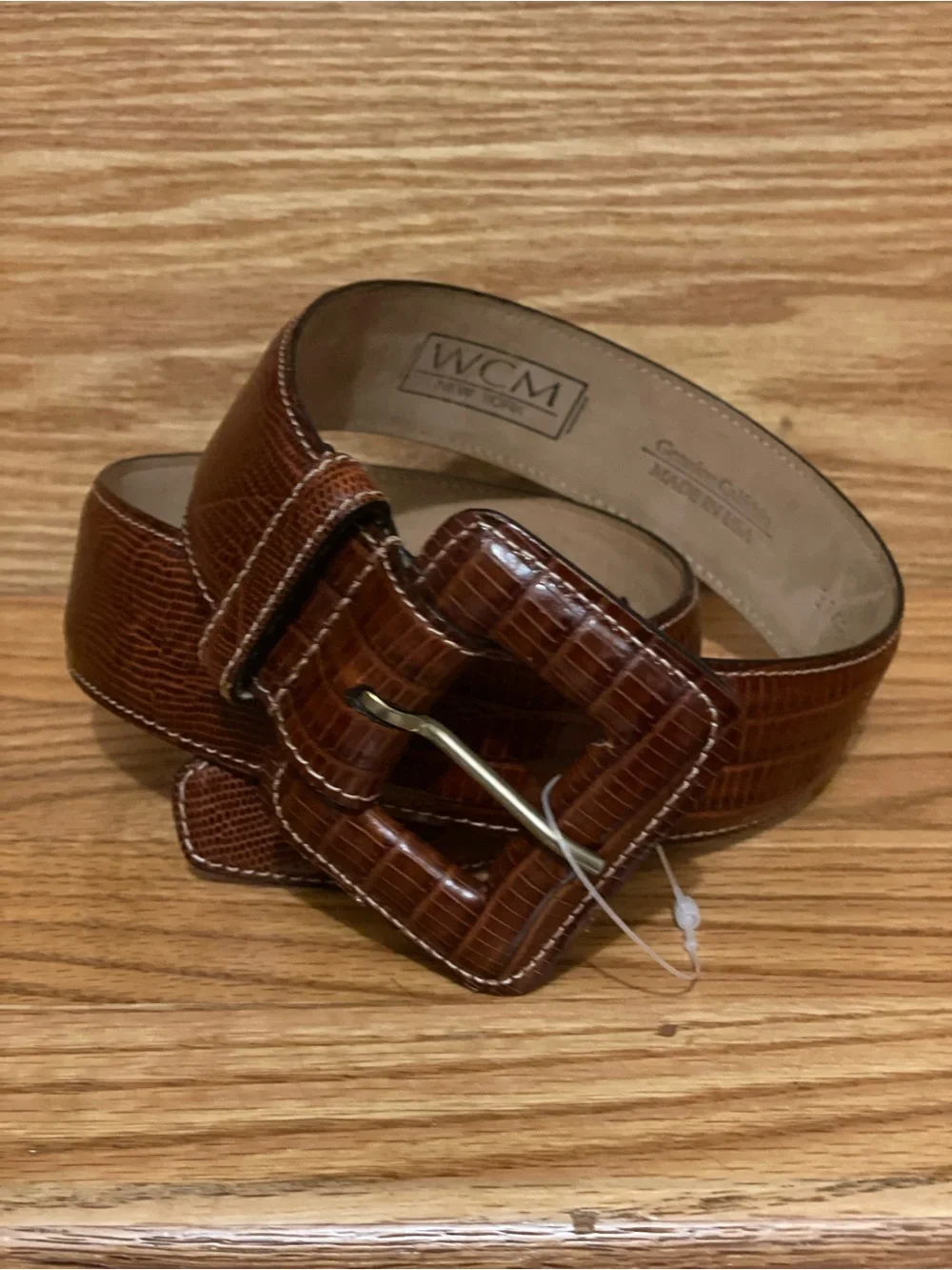 Vintage WCM New York Brown Leather Women’s Belt Size S NWOT